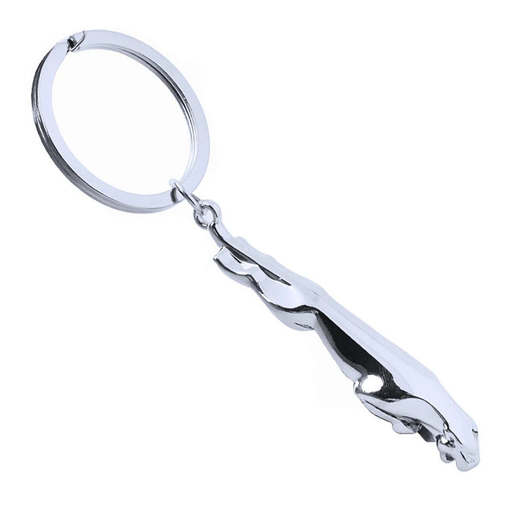 JAGUAR キーリング スターリングシルバー New Classic Silver Color Stainless Steel Leopard Keychain Jaguar
