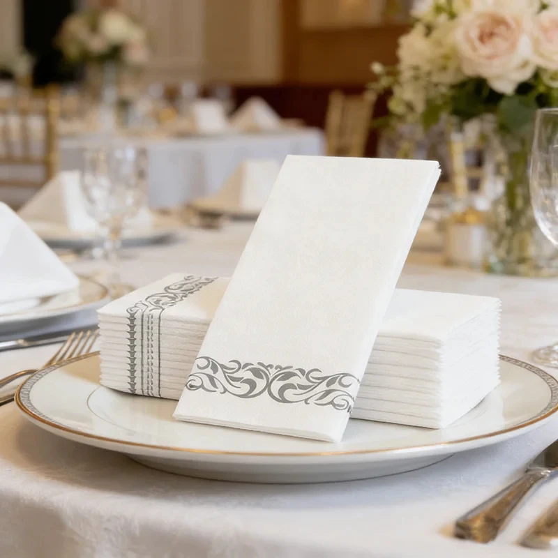 

Elegant Linen-Feel Disposable Paper Napkins,Soft Decorative Hand Towels for Wedding Reception,Birthday Party,Table Decor