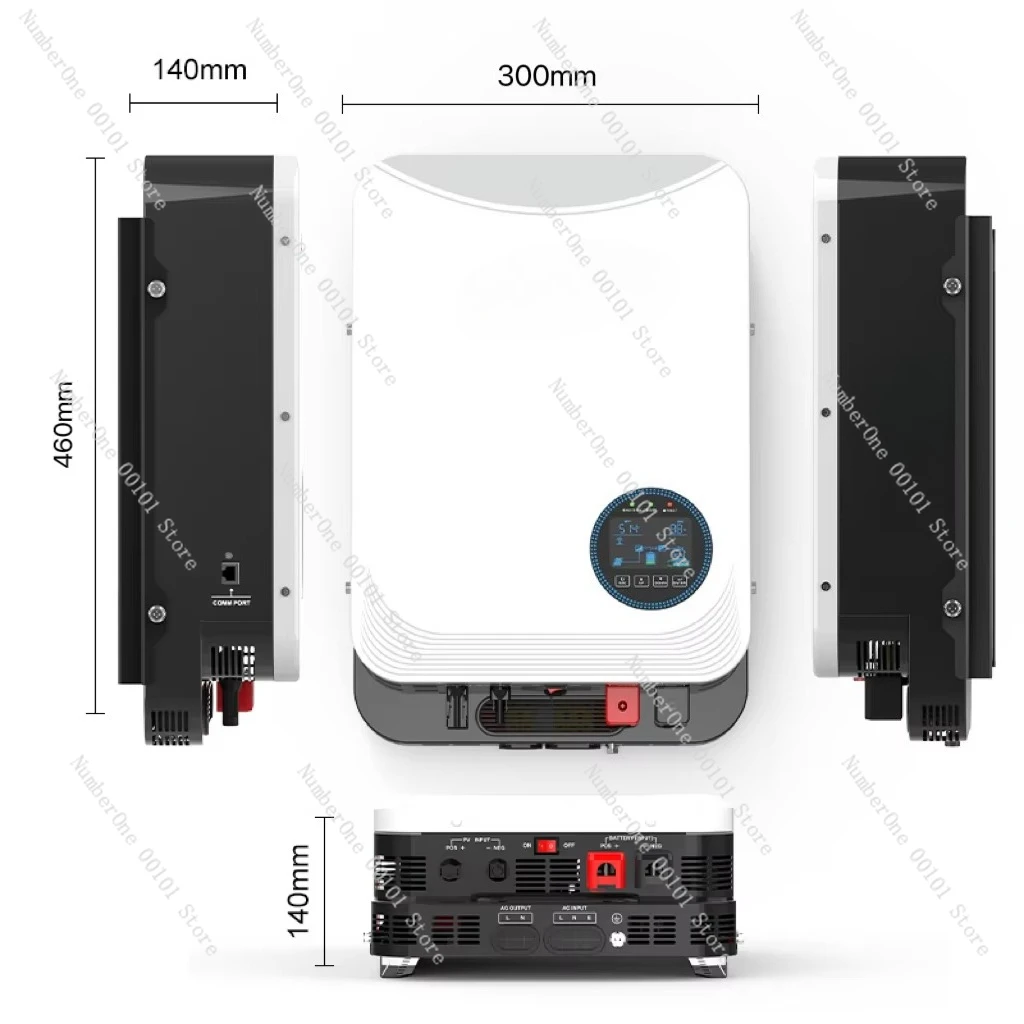 Hybrid 6.2KW Single-Phase DC/AC Inverter 50/60Hz Integrated Charge Controller