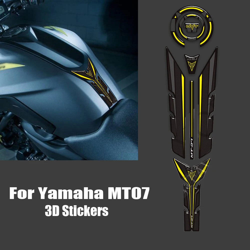 Apertos de almofada de tanque para motocicleta, adesivos, protetor de decalques, gás, combustível, kit de óleo, Yamaha MT07, MT 07 SP, 2018, 2019, 2020