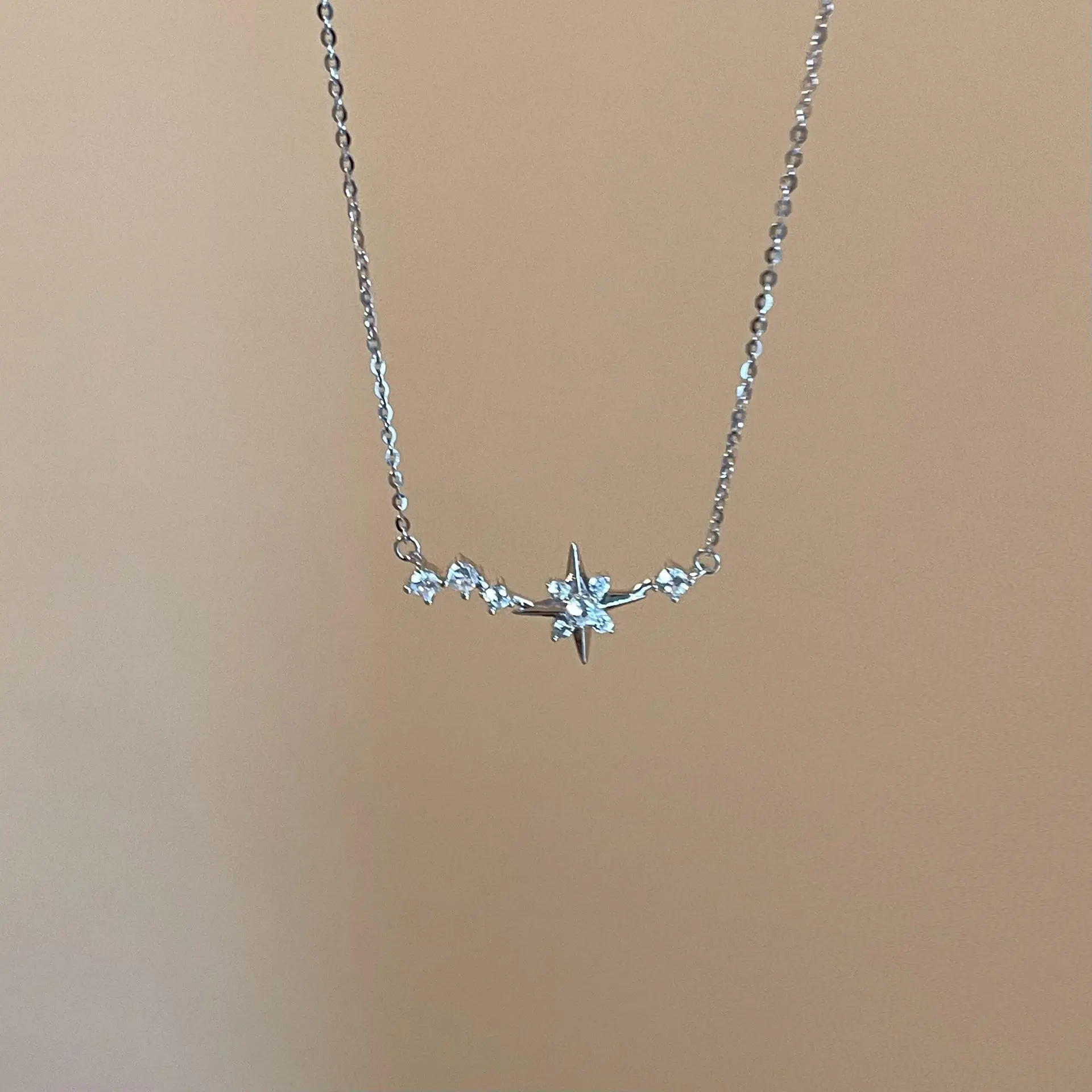 

Necklace Eight Star New Link Chain Fine Jewelry Europe 925 Stering Silver Gift For Women