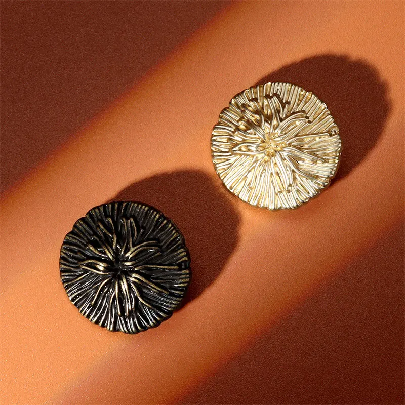 

10PCS 18/20/23mm Golden Sewing Metal Buttons Garment Coat Sewing Accessories Buttons for Clothing Crafts Black Texture Button