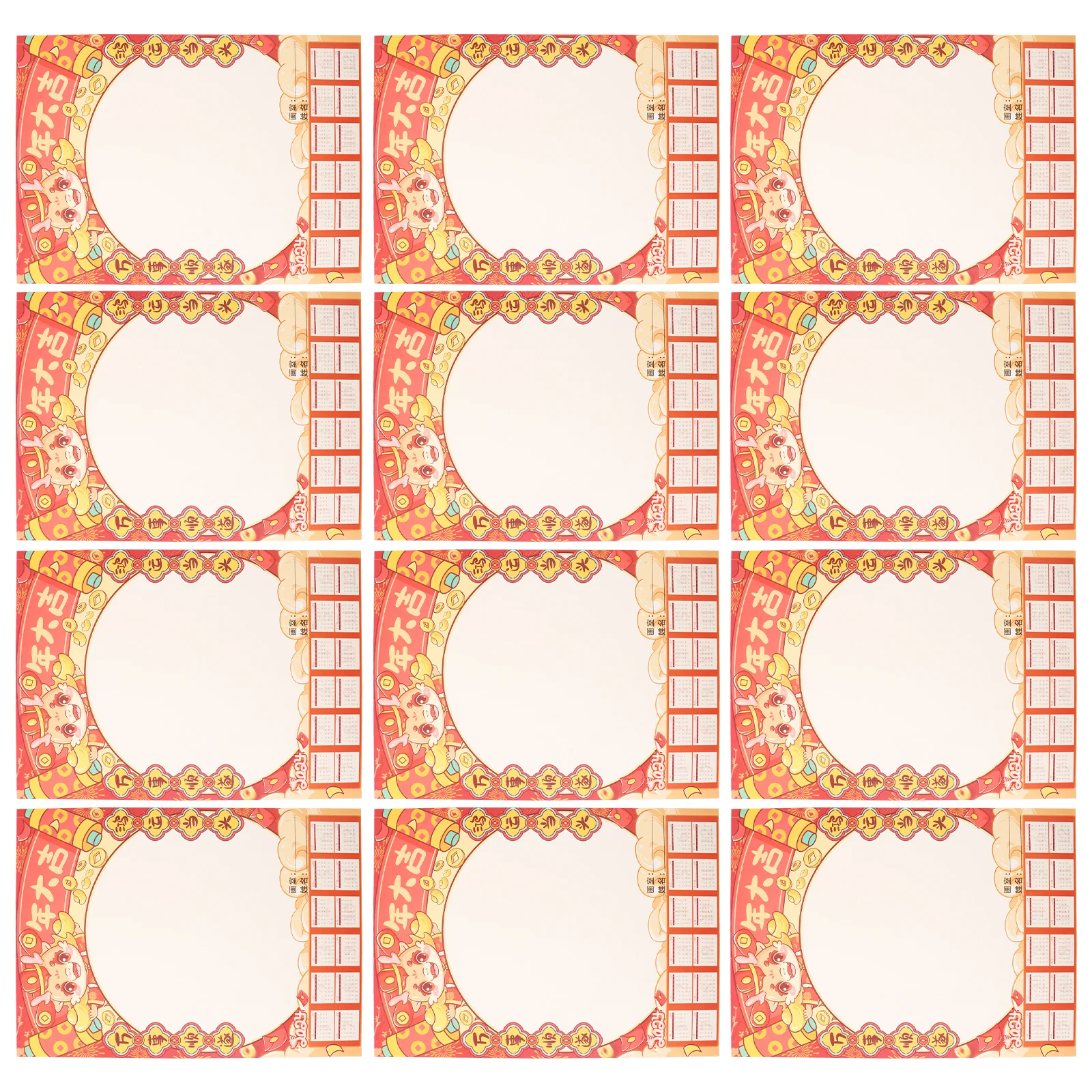 25 folhas dragão ano 2024 diy calendário de parede criativo pintura à mão escritório memo planejador mensal calendário de parede planejador mensal