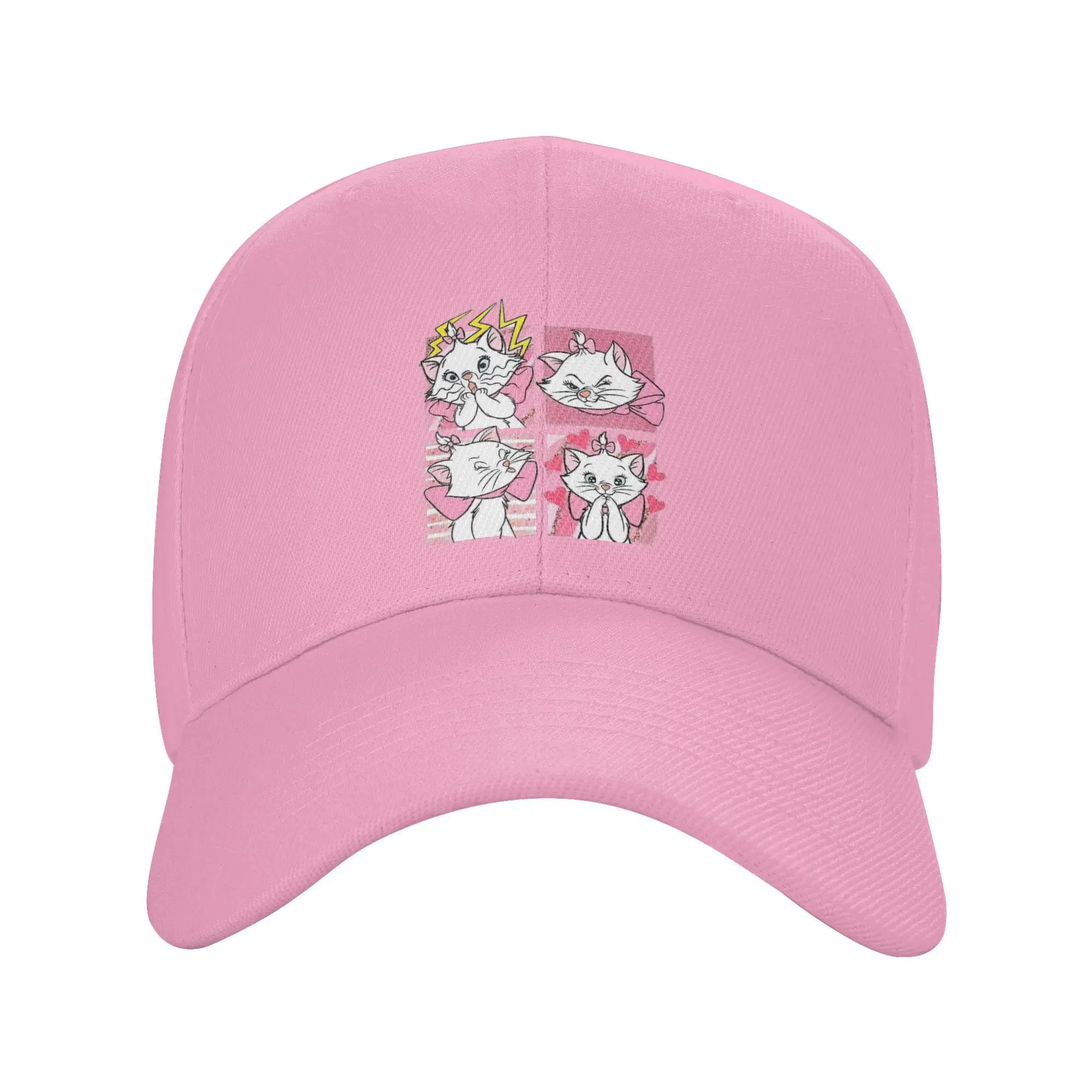 Disney Marie Aristocats Baseball Cap Men Women Hip-Hop Sun Caps Cat Cartoon Hat Breathable Polyester Dad Hat Summer Cap