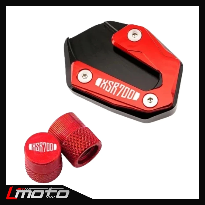 

For XSR700 XSR xsr 700 2014-2024+ Accessories Motorcycle Kickstand Foot Side Stand Enlarger Pad & Tire Valve Cap