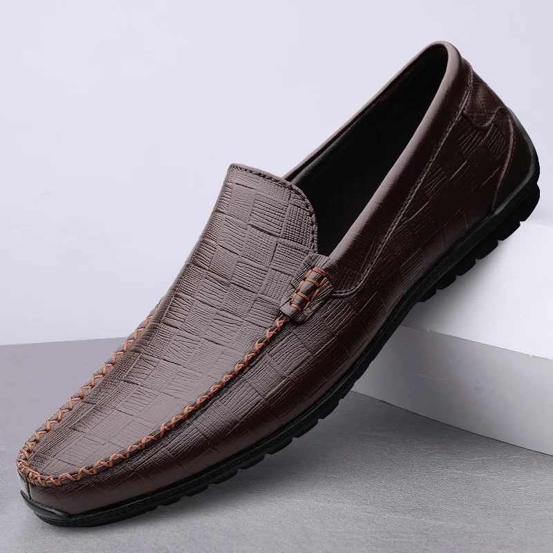 

Роскошная брендовая мужская повседневная обувь, лоферы из натуральной кожи в британском стиле, удобные мокасины без шнуровки, мужская деловая обувь высокого качества
