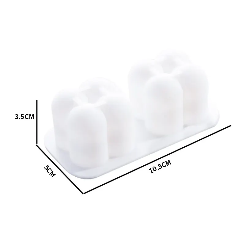 Silicone Candle Mould 3D Ball Cube Shaped Cake Baking Mold on Stick 3D Chocolate Soap Molds for DIY Candle Making