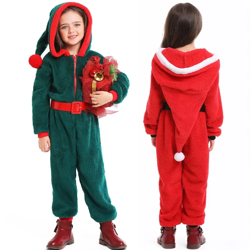 

Coral Velvet Christmas Onesie Kids Costumes Christmas Party Costume