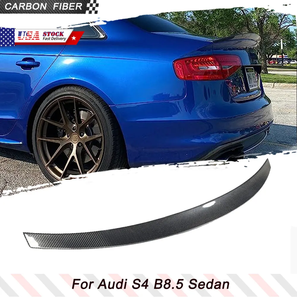 

Спойлер багажника из углеродного волокна для Audi S4 B8.5 Sedan 2013-2016, задний багажник автомобиля, гоночный спойлер, багажник, крыло утконоса, автомобильные аксессуары