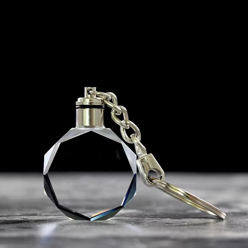 XTool High Quality Blank K9 Crystal Octagonal Keychain for Laser Engraving Rectangular Crystal Glass Octagon Keyring Pendants
