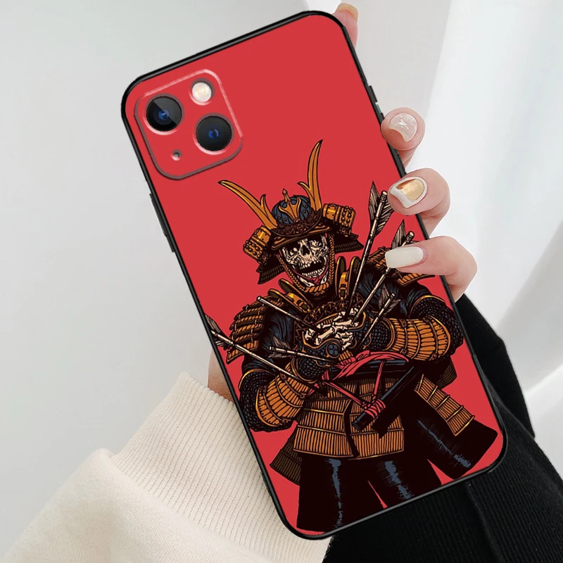 Japanese Samurai Warrior Phone Case For iPhone 13 12 11 14 15 16 Pro Max Mini X XS Max XR Plus Case Back Cover