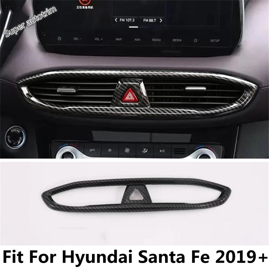 

Car Front Center Middle Air AC Conditioning Vent Outlet Warning Light Cover Trim Accessories For Hyundai Santa Fe 2019 - 2023