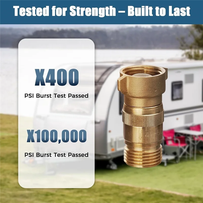 ABGR-RV Water Pressure Regulation 3/4" Garden Hose Thread For RV Camper, Hose, Trailer, Setting 40-50 Psi
