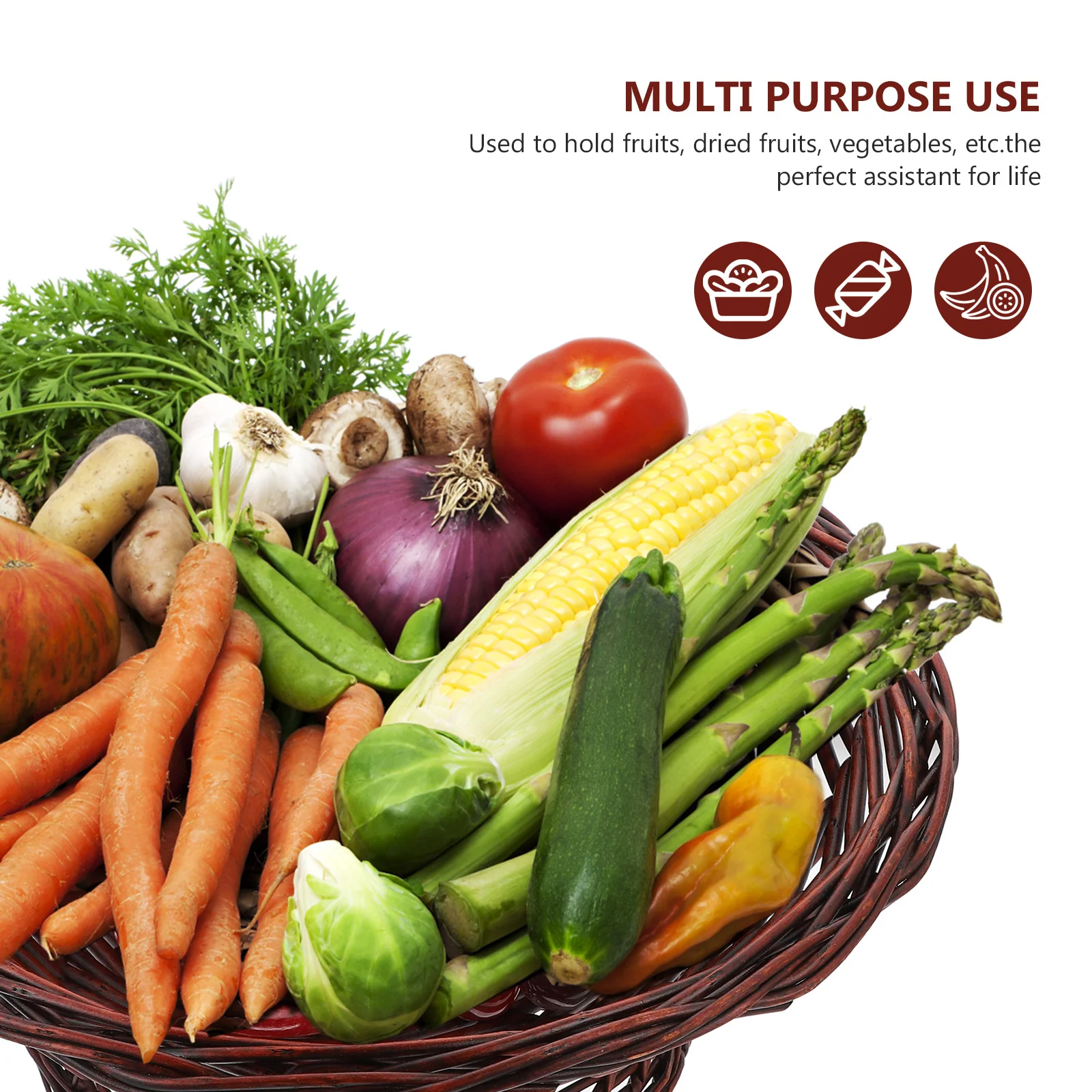 

1Pcs Handwoven Willow Fruit Basket Natural Breathable Snack Storage Tray Decorative Fruit Plate for Home Use