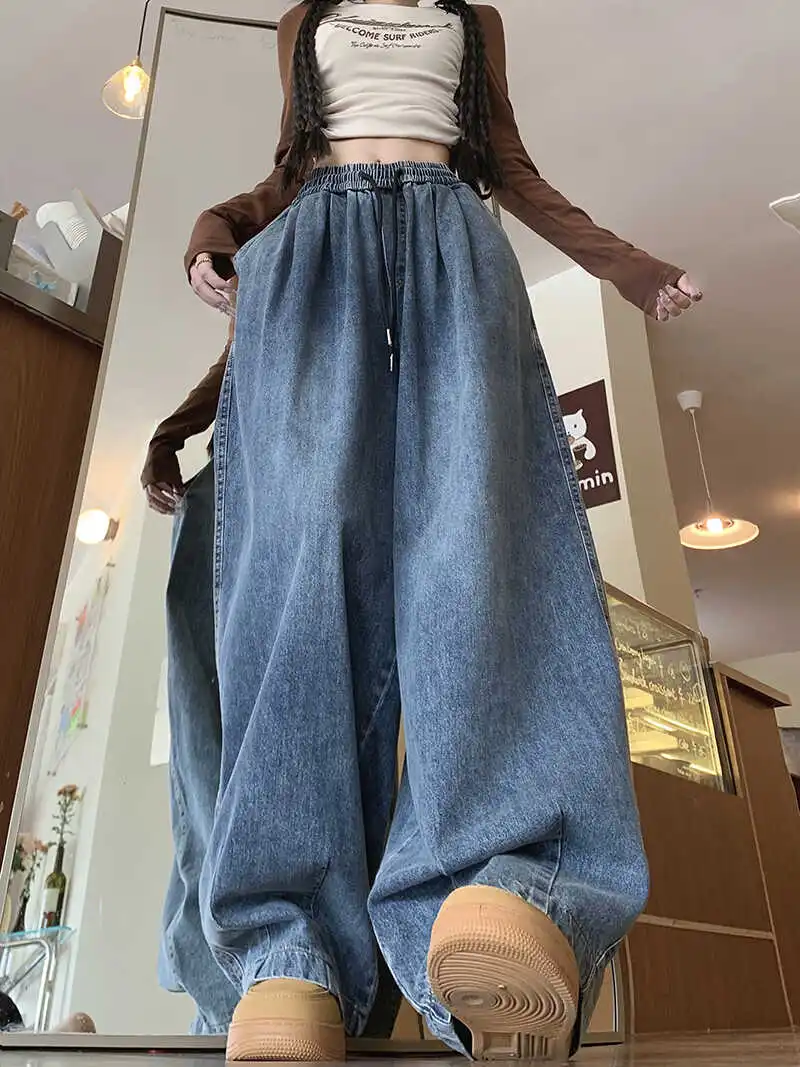 

Waed Vintage Men's Jeans Loose Straight Leg Long Trousers Autumn Spring Japanese Sle Casual Wear Durable Youth Faion