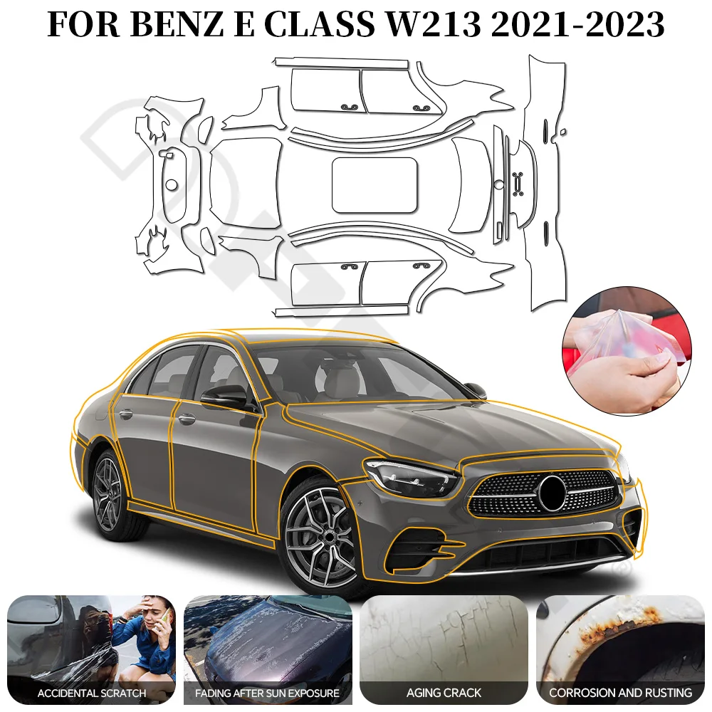 

Precut Full Car TPU PPF Film 8.5Mil HD Clear Anti-Scratch Car Paint Protection Exterior Accessory For Benz E CLASS W213 2021