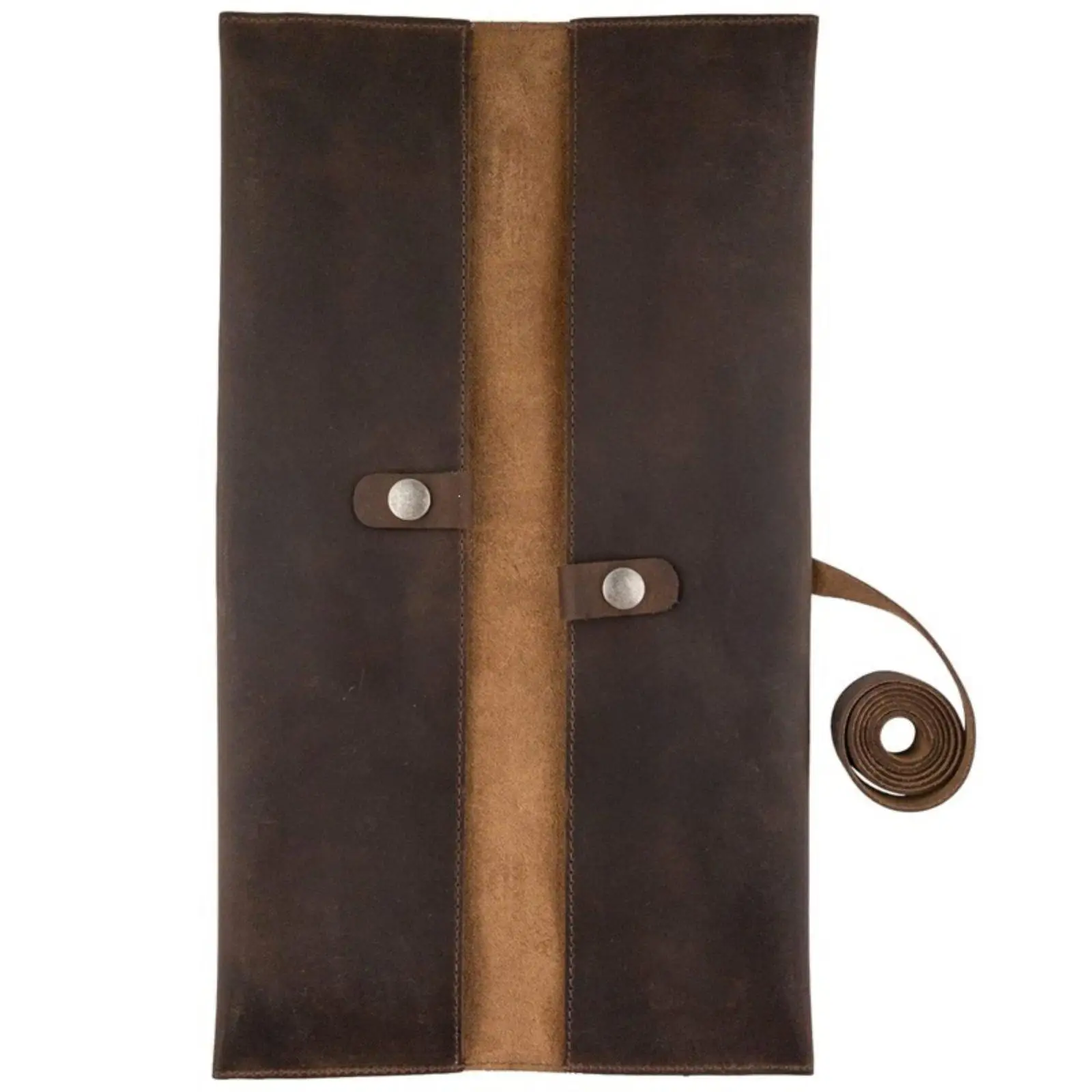Leather Roll Vintage Design Leather Cutlery Wrap Portable for Catering
