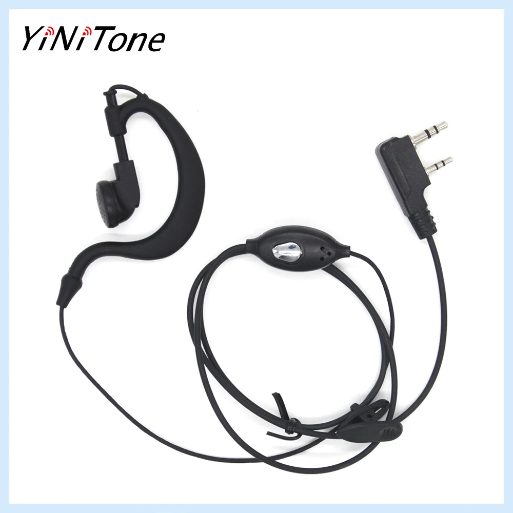 

Noise Cancelling PTT Mic Headset for Baofeng UV-5R, Kenwood NX-320, TYT TC-3000 - Clear Audio, Durable Cable, Adjustable Hook