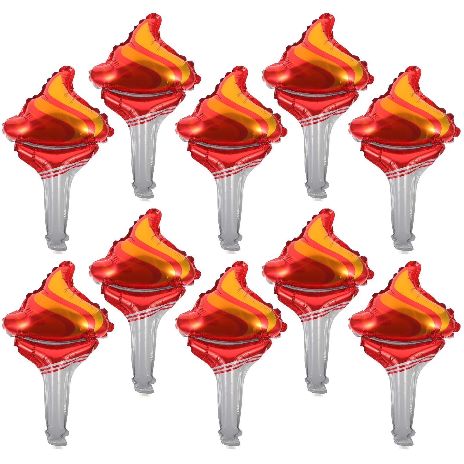 

10Pcs Torch Shaped Aluminum Foil Balloons Stylish Party Decorative Balloons for Sports Events Birthday Wedding Baby Shower