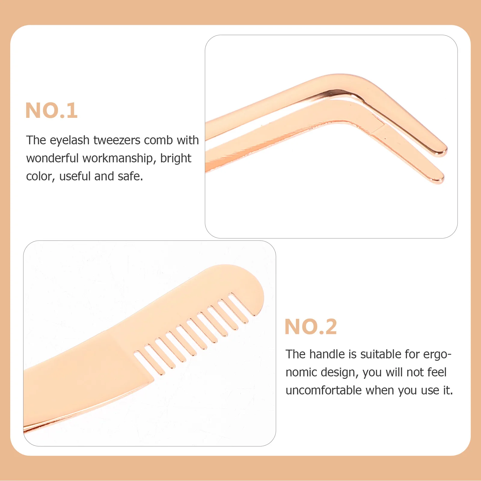 2 Stück Wimpernpinzette Kamm Edelstahl Leichte Wimpernpinzette Applikator Sicheres nützliches Werkzeug für Wimpernverlängerungen