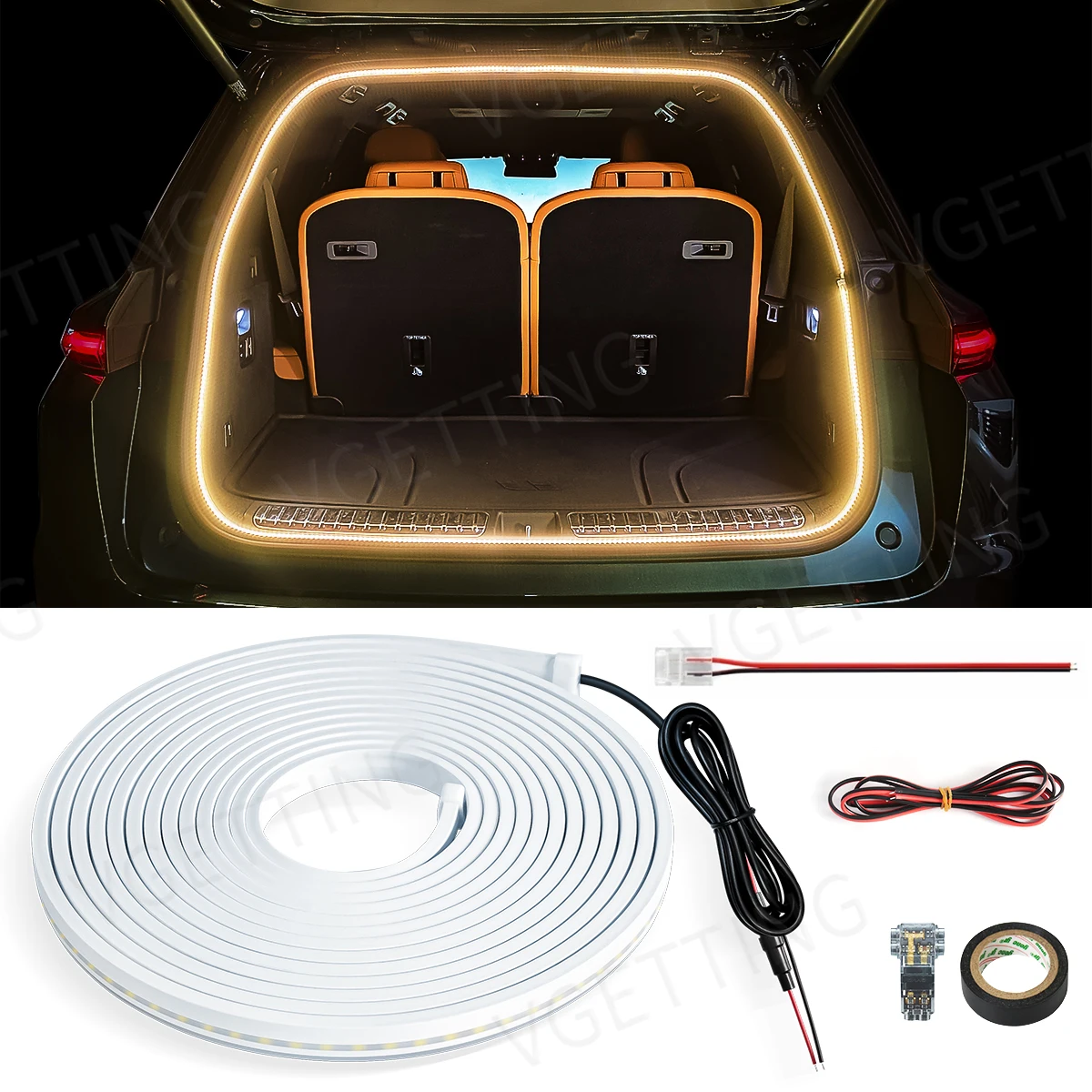 Car Trunk Light 5M LED Atmosphere Lamp Universal Interior Ambient Decorative For Tesla 3 Y S X Waterproof Ultra-bright Light Bar