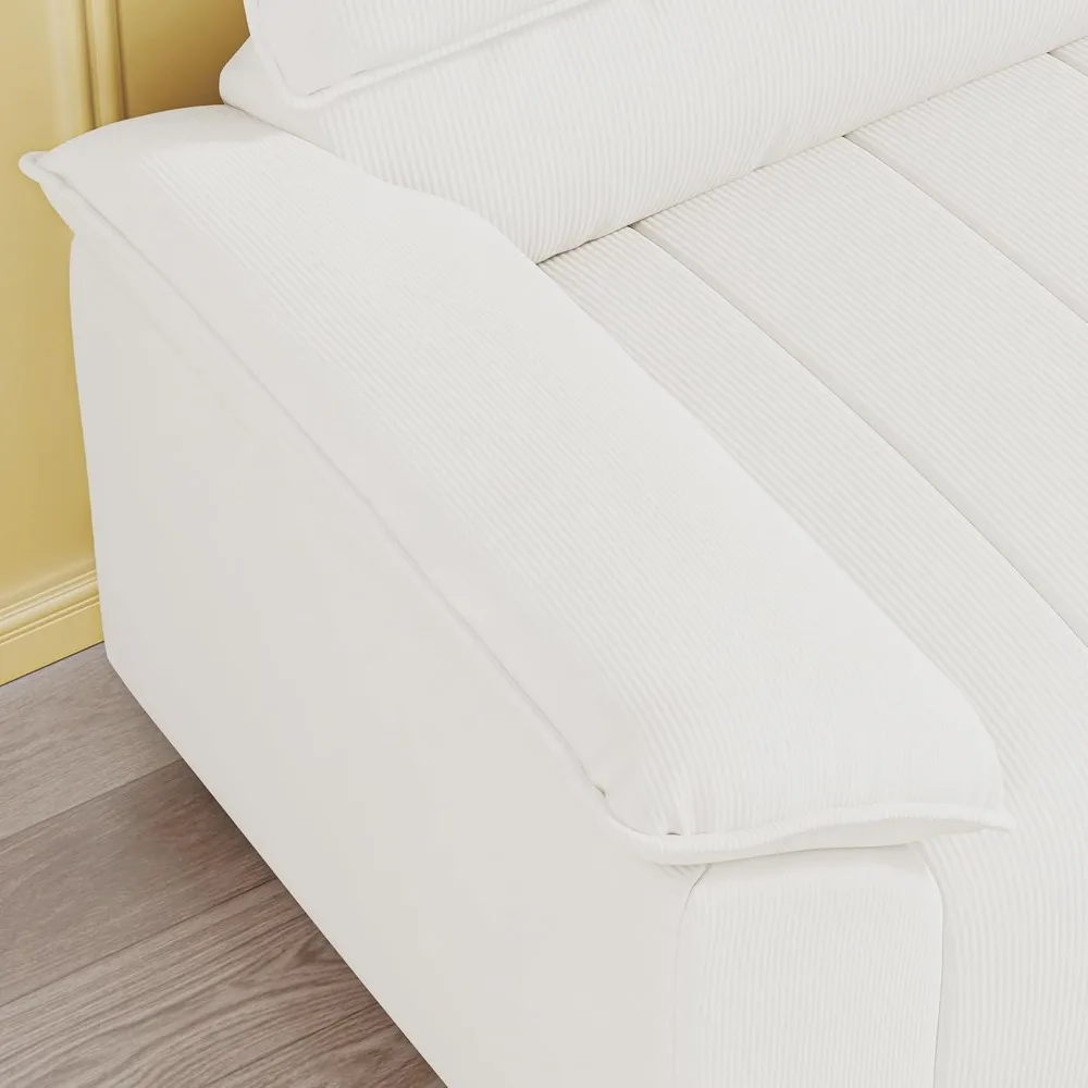 أريكة سروال قصير كبيرة الحجم مكونة من 3 مقاعد، راحة للمقعد العميق، مقعد حديث لغرف المعيشة والشقق