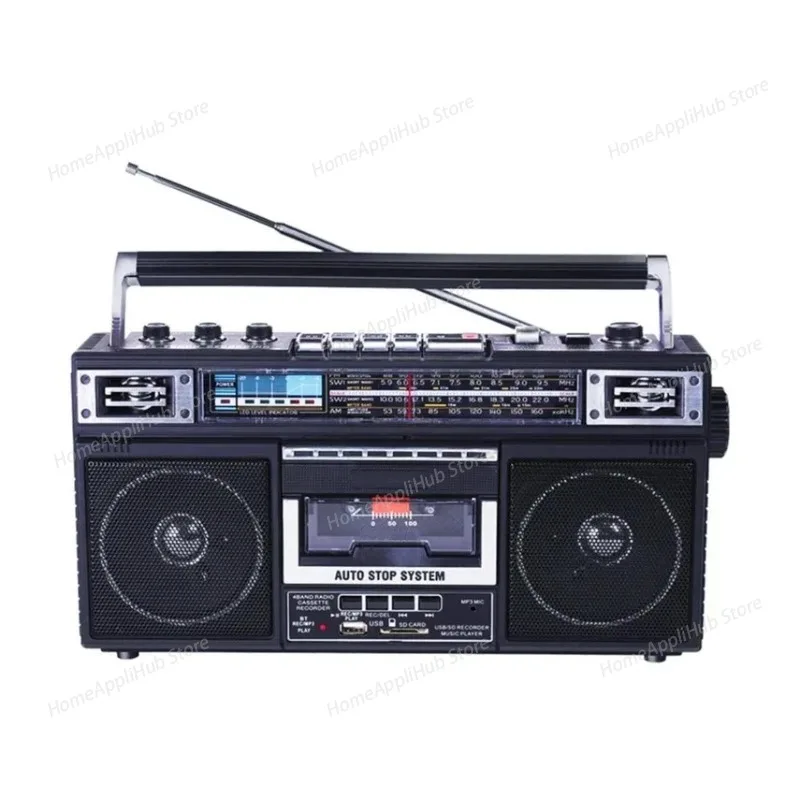 

Retro Nostalgic Tape Recorder Cassette Player All-wave Band FM/SW/AM Radio Portable Bluetooth Card Speaker Outdoor Stereo Sound