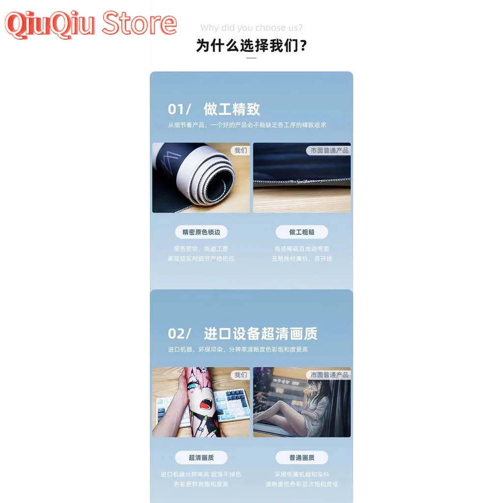 Tấm lót Bàn máy tính dễ thương hoạt hình học sinh cỡ lớn Tấm lót bàn Chuột Cỡ Lớn văn phòng màu xanh lam