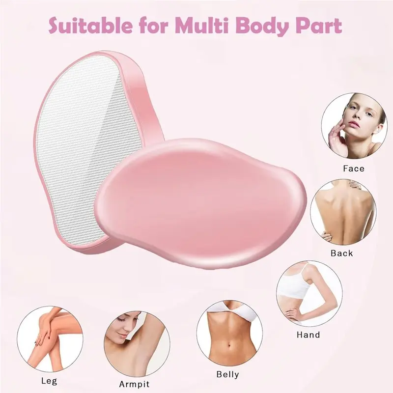 

[HOT!A04R】 Magic Painless Exfoliation Hair Removal Tool(Purple And Pink)- 2PCS Hair Eraser For Women And Men, Portable Hair Remo