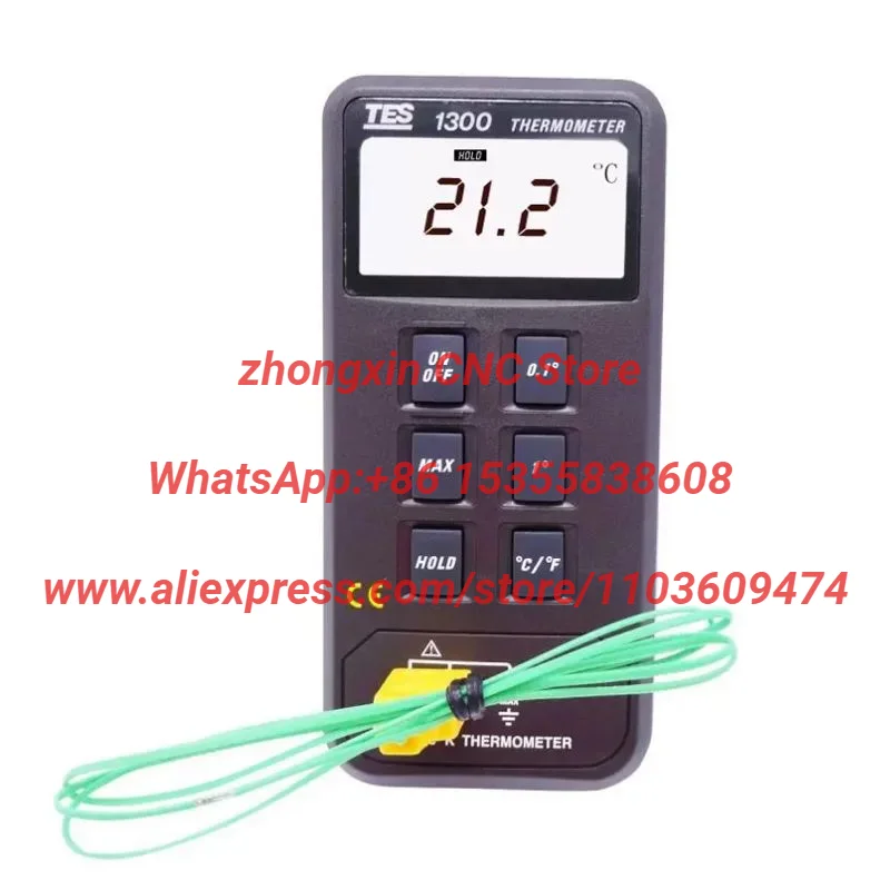 TES-1300 Single Input K Type Thermocouple Thermometer Industrial Thermometer Temperature Reader Sensor -50 to +1300