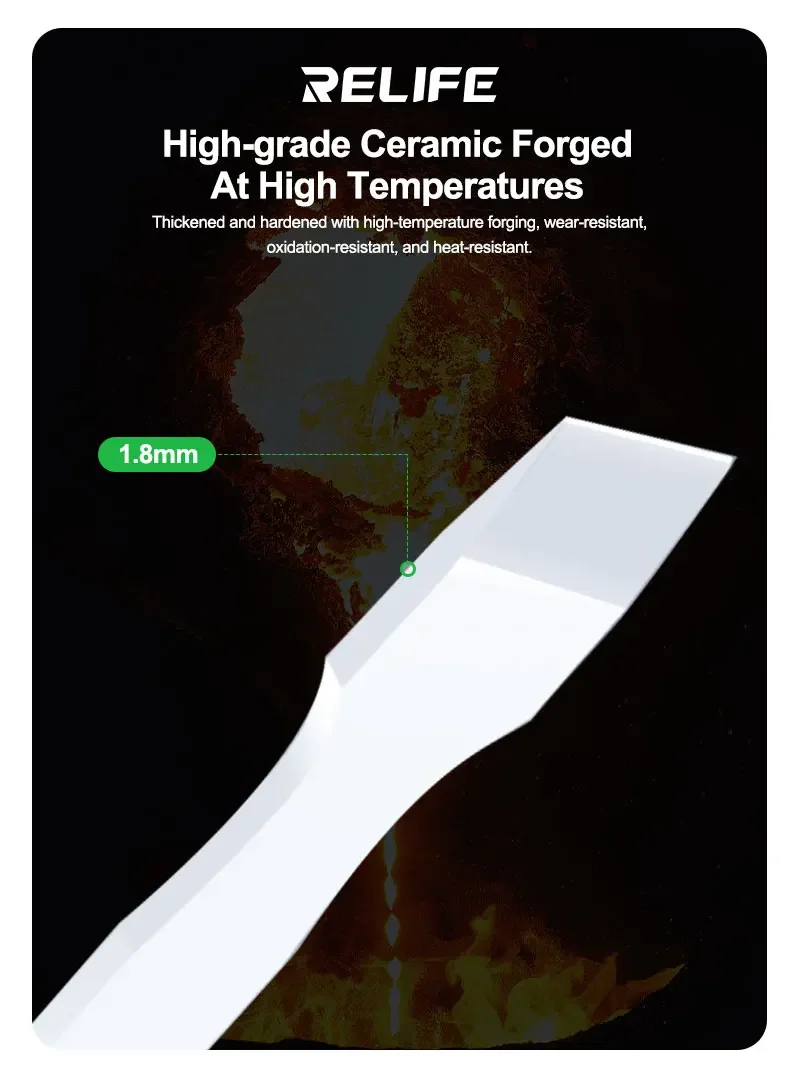 

RELIFE TK1 Ceramic Solder Scraper Non Magnetic Anti Static High Temperature Blade for Phones Motherboard CPU Oxidation Removal
