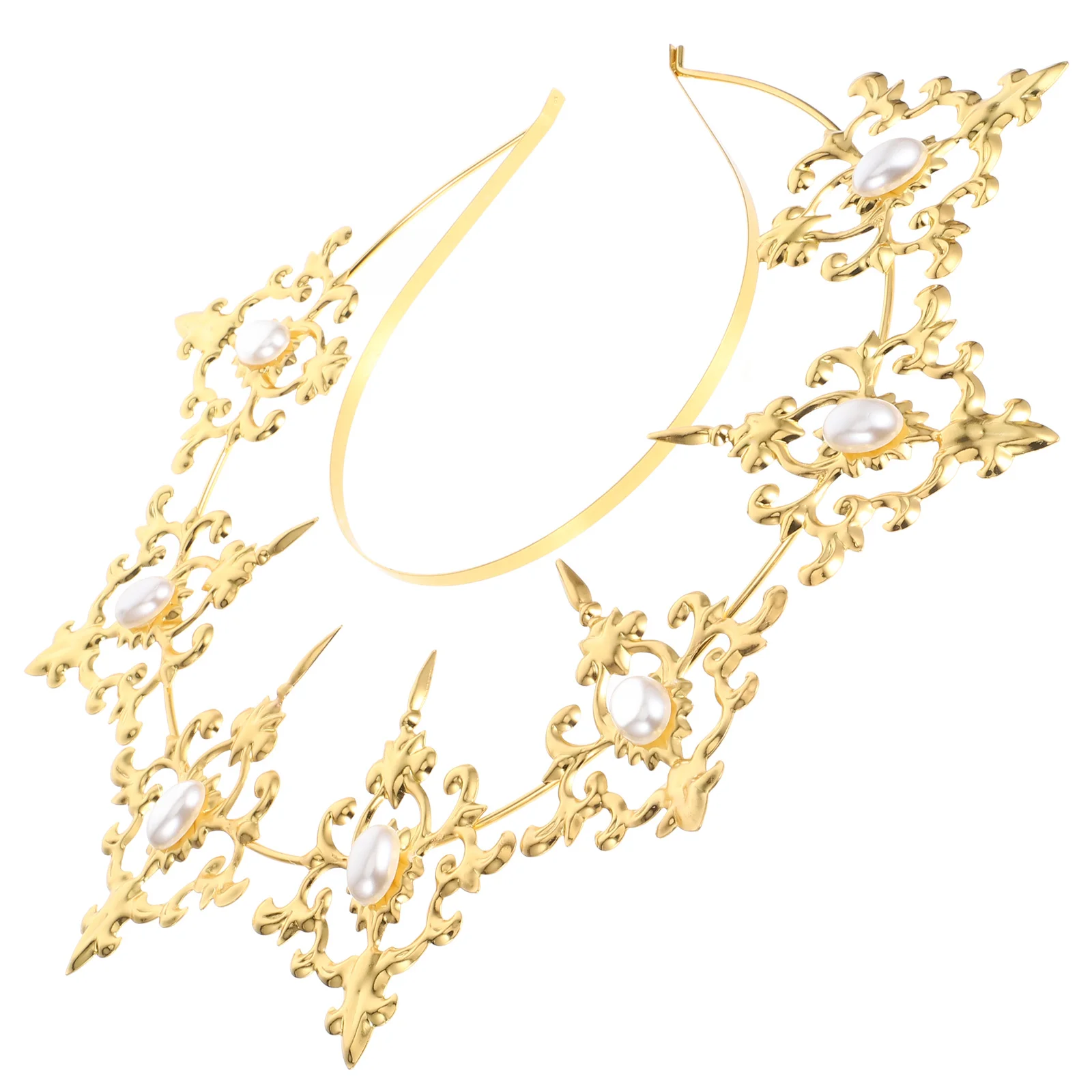 

1Pcs Retro Style Golden Hairband Iron Headband Bridal Headdress Elegant Hair Accessory Wedding Party Decoration