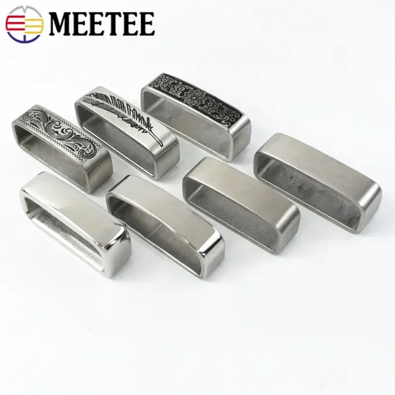 

2Pcs 35/40mm Meetee Solid Stainless Steel Metal Ring Belt Loop Buckles Men's Keeper Jeans Clothing Accessories for 34-39mm Belts