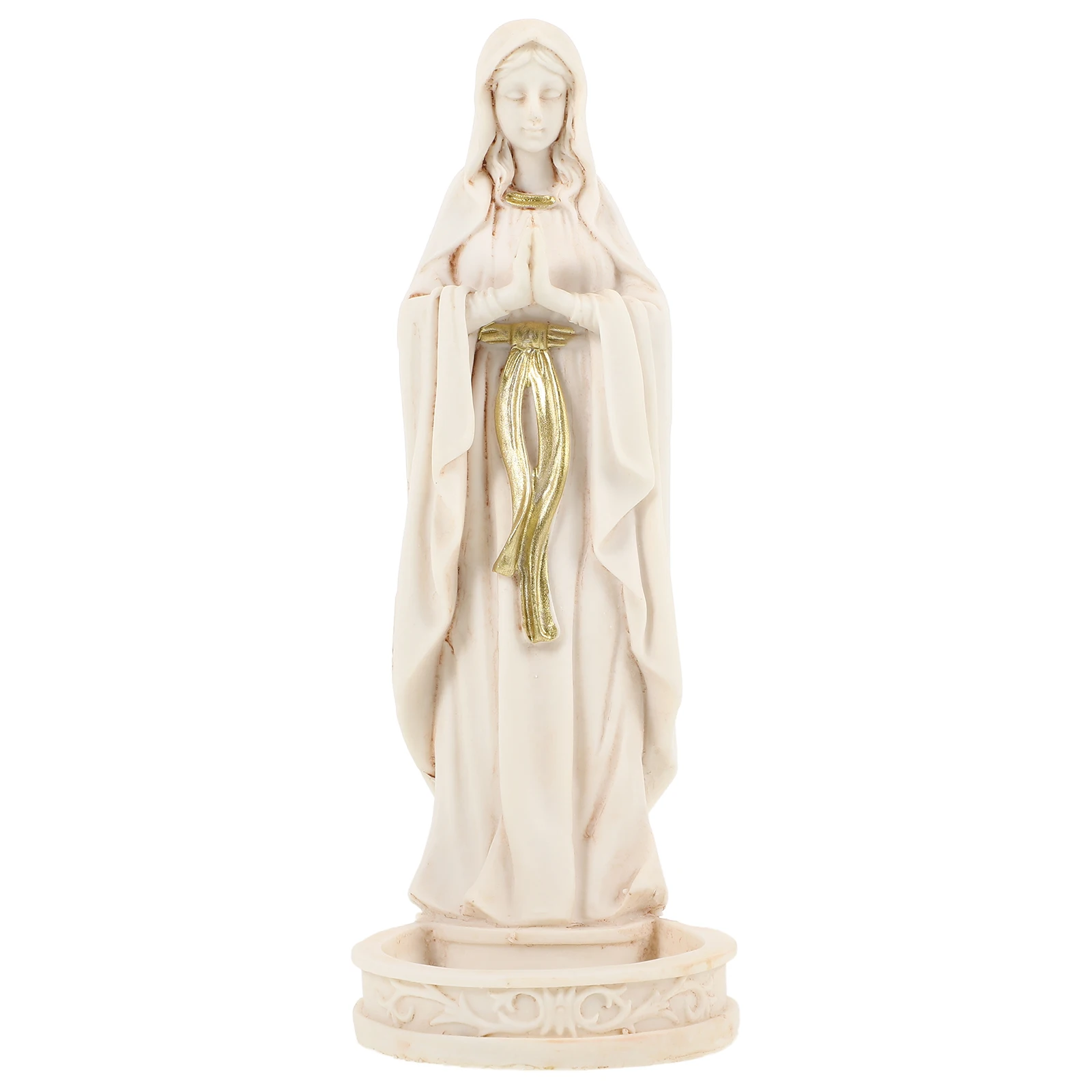 

Holy Water Statue Mini Virgin Figurine Mother Statue Hand Painted Religious Decor Resin Craft Decor Home Craft