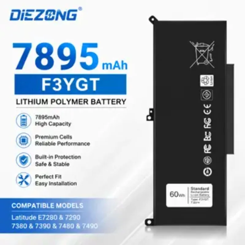 High‑quality  F3YGT for Dell Battery Latitude E7280 E7290 E7380 E7390 E7480 Laptop Battery Replacement