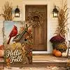 Fall Cardinal Garden Flag 12x18 Hello Fall Birdhouse Yard Decor jjp