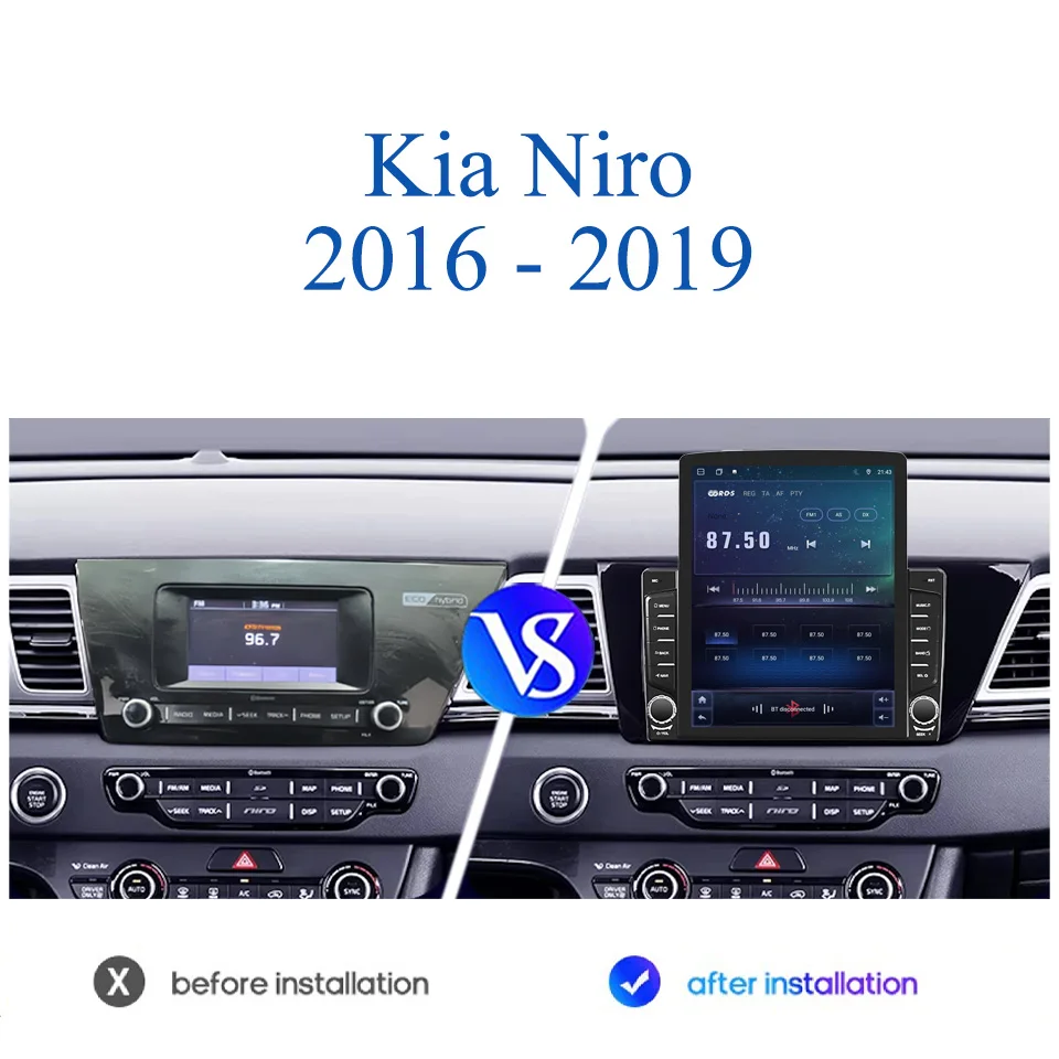 For Kia Niro 2016 2017 2018 2019 Android 14 Car Radio Stereo Video Audio Multimedia Head Unit PC Tablet With 4G Lte WiFi RDS SWC