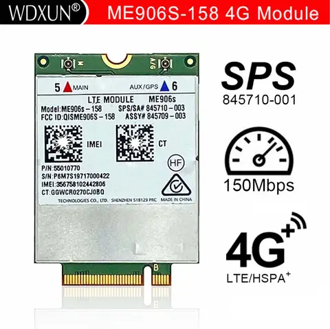 4G Card ME906S ME906S-158 Mobile Broadband Card for LT4132 LTE HSPA+ 4G Module 845710-001 845709-001