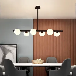 Moderno 5/6 palline di vetro bianco sala da pranzo lampadario per cucina isola tavolo soggiorno camera da letto lampada a sospensione illuminazione a LED