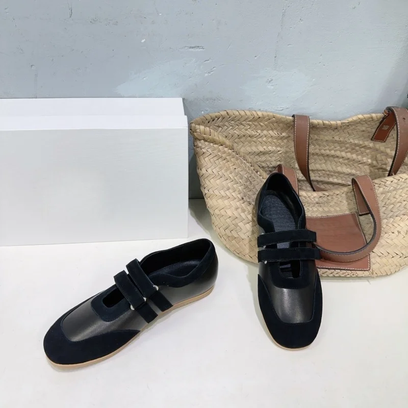 2025 model, new Mary Jane style women's shoes, genuine leather, soft surface, flat sole, versatile, casual, low-cut, slip shoes