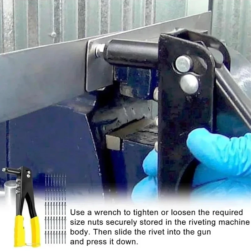 Professional Hand Riveter Heavy Duty Anti-rust Metal Rivet Gun Riveter Gun Kit Removable Labor-saving Repair Hand Tool Set