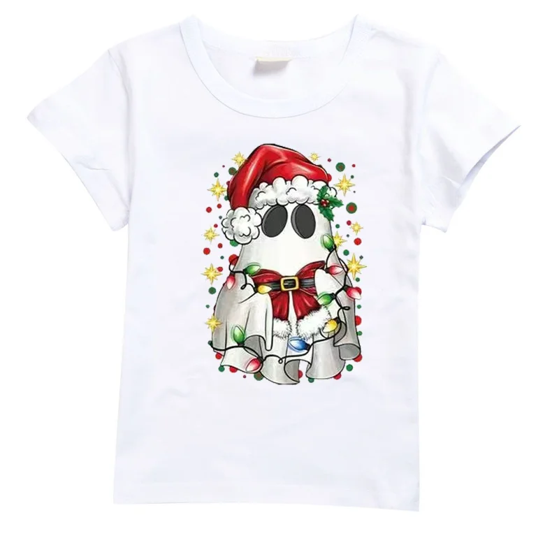 

Hot sale Christmas European and American Children's Clothing Short-sleeved T-shirts for Boys and Girls in Summer Kids Clothes
