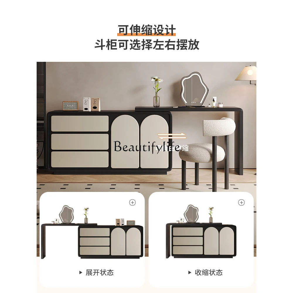 03. *خزانة ملابس لطاولة الزينة بتصميم عتيق لغرفة النوم، خزانة تخزين متكاملة لطاولة الزينة العتيقة #2