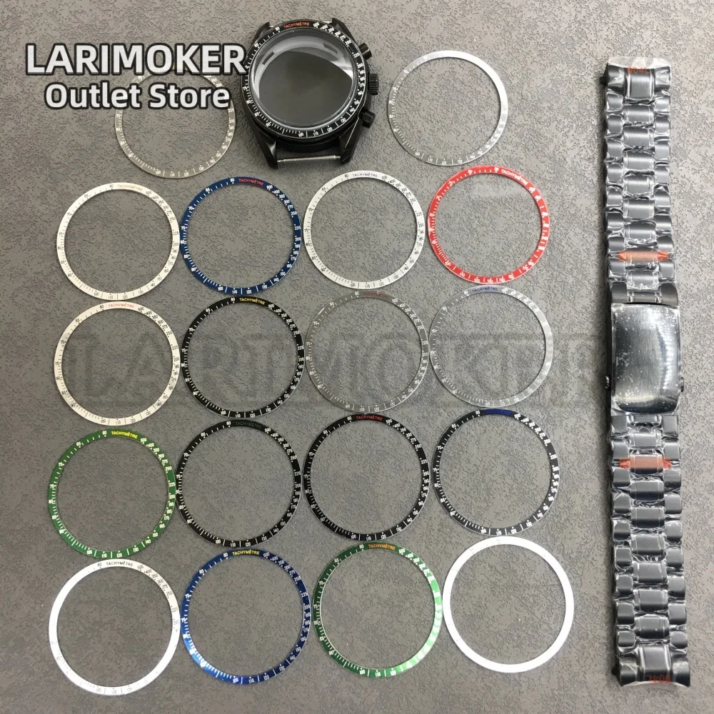

LARIMOKER VK63 40mm all black stainless steel sapphire glass solid case for VK63 VK64 Quartz movement accessories