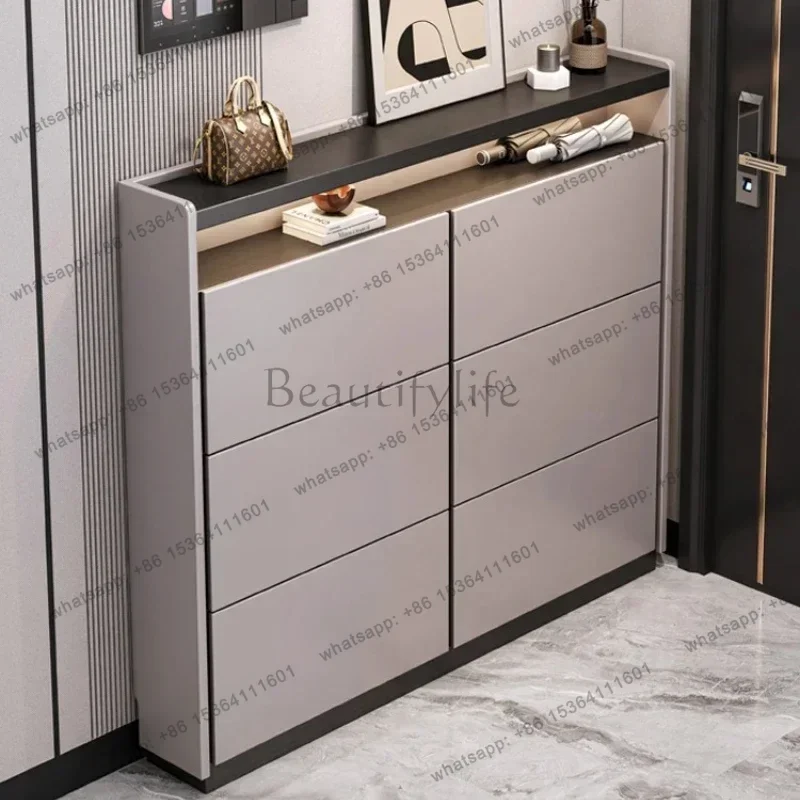 

Shoes Organizer Shelf Living Room Cabinets Modern Ultra Thin Tipping Bucket Shoe Cabinet Storage Cabinet Shoerack Shoe Rack