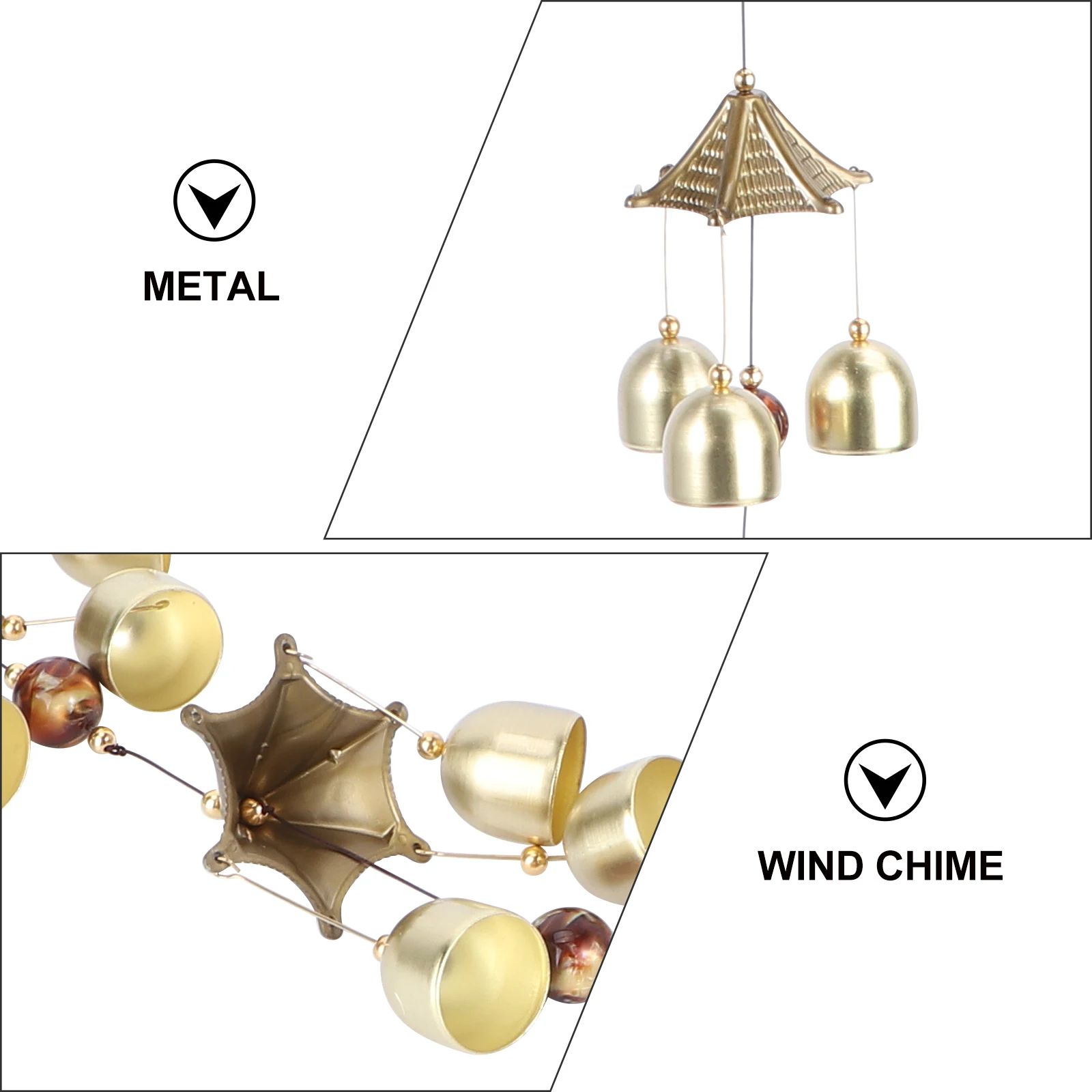 

Copper Wind Chime Beautiful Metal Decoration for Bedroom Outdoor Crafts Perfect Gift Vintage Style melodious Sound