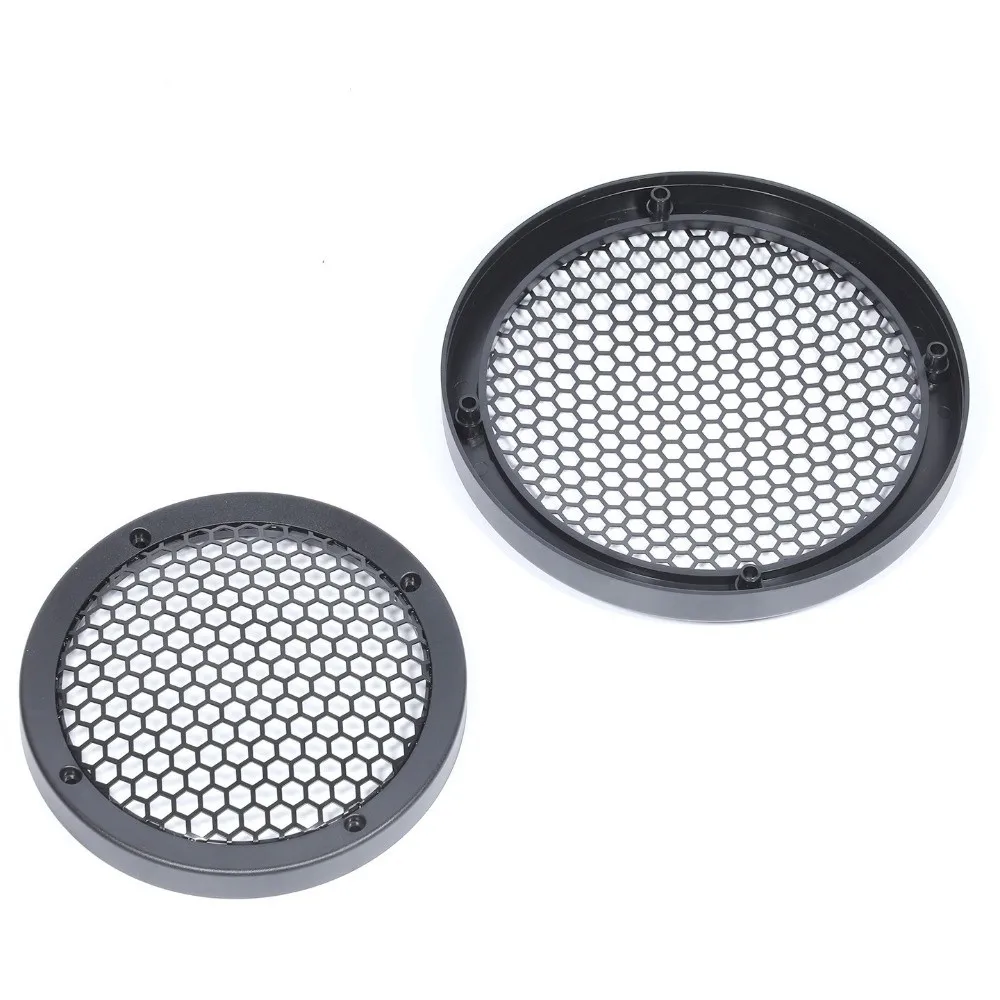 Metal Car Speaker Grille Hexagonal Mesh Protective Speaker Mesh Cover Round Shape Black Audio Speaker Guard