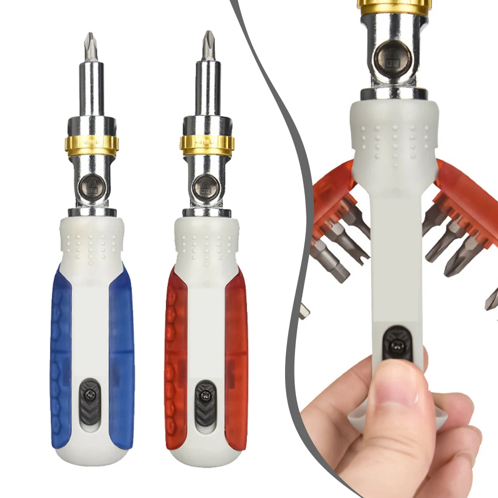 14-in-1 Magnetic Ratchet Screwdriver Set With Screwdriver Bits Adjustable Multi-Angle For Home DIY Repairs Outdoor Projects