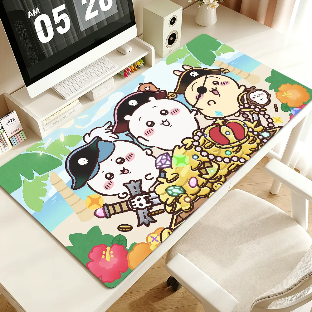 Kawaii Cartoon Art C-C-chiikawa Mouse Pad Non-slip Lockedge Thickened Desktop MousePad Large Comfort Gaming Office Student