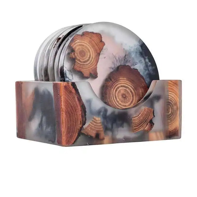 Resin pine coaster, household thermal insulation pad, Kung Fu tea set teacup pad, tea ceremony accessories office